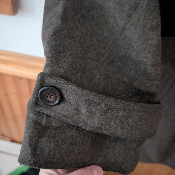 J. Crew Forrest Green‎ Wool Thinsulate Hooded Duffle Toggle Coat Size Large - Picture 8 of 11